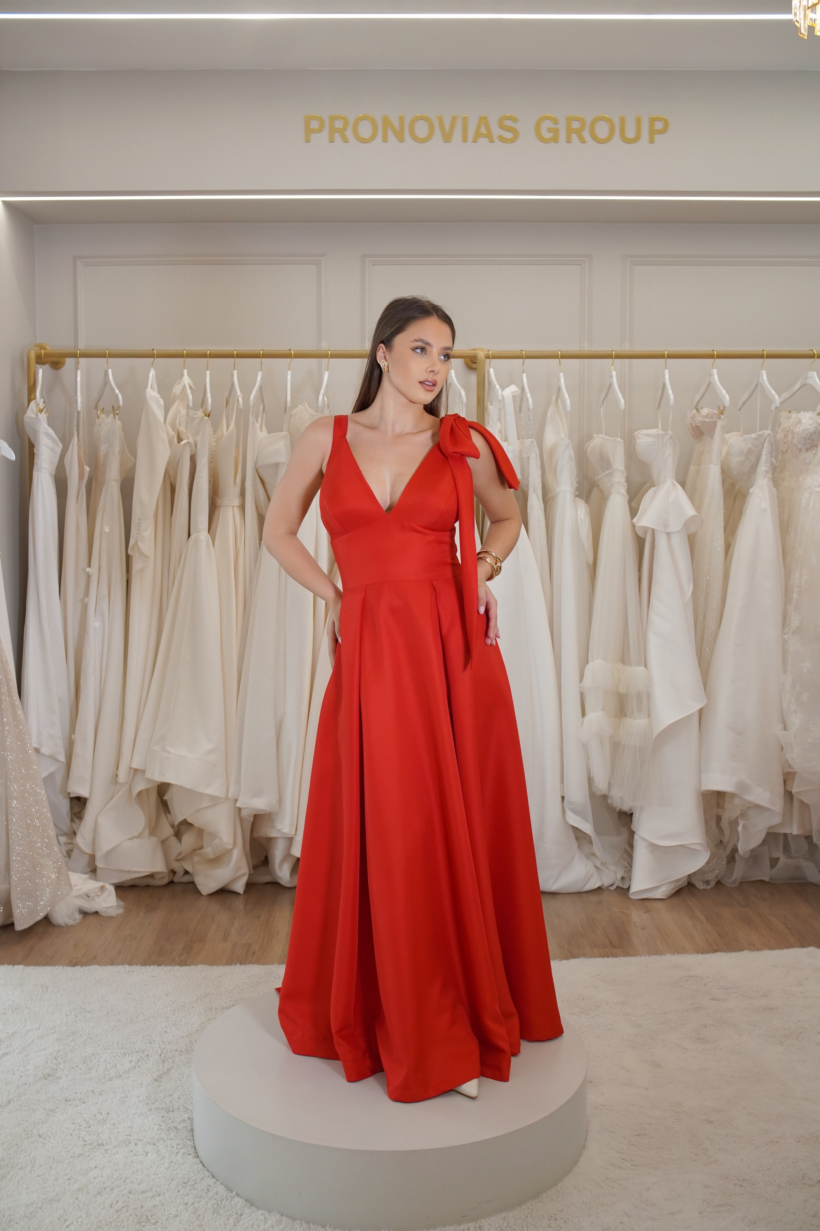 Vestido Vermelho Alça com Laço